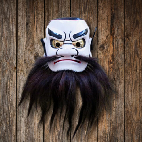 Kagura mask of Tajikarao no Mikoto (手力男命) Wooden/Hand-carved/for kagura dance