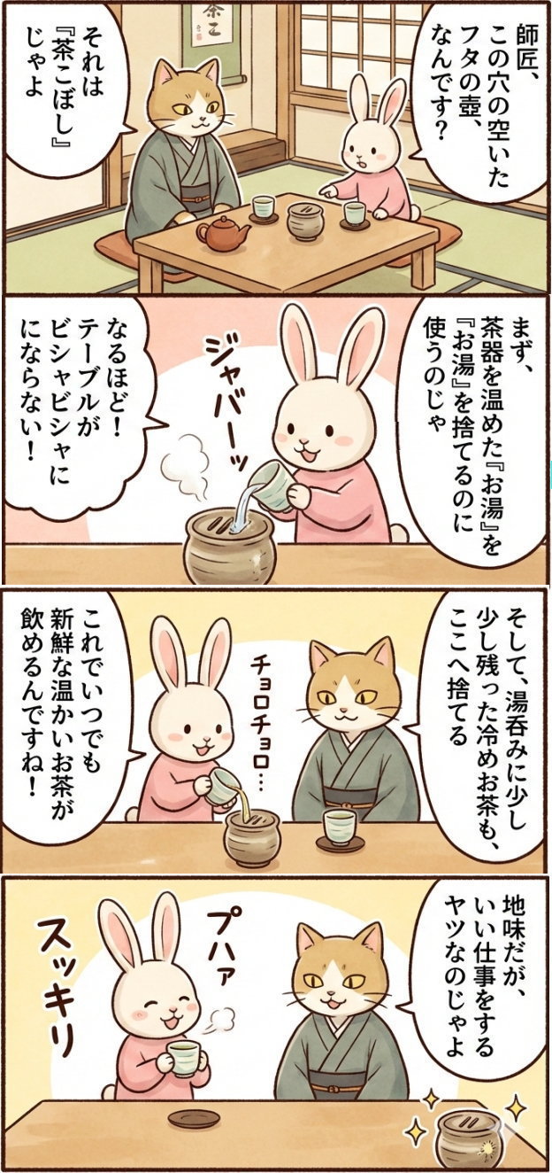 茶こぼしの使い方の漫画